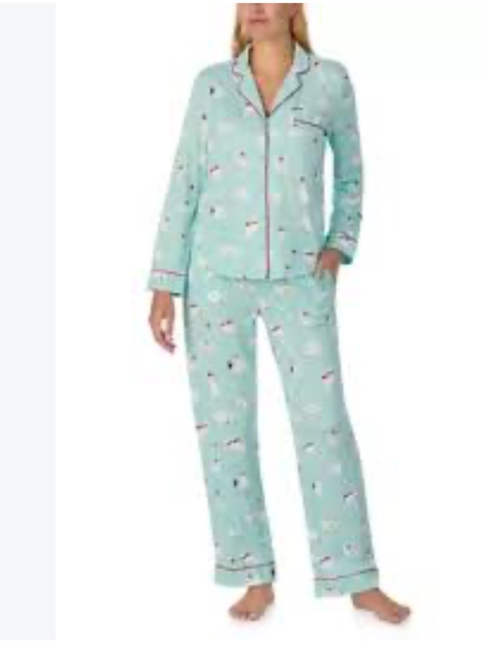 Tallulah Mint Green Duck Print Pajama Set Large